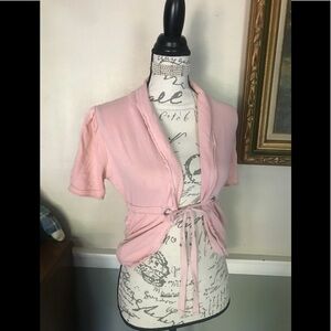 VTG Mossimo Pink Tie Front Cotton Cardigan XS